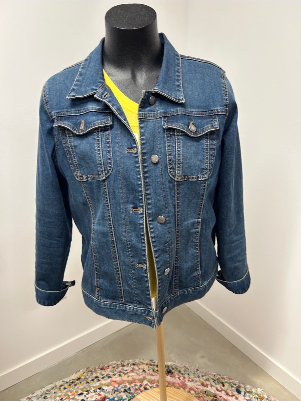 Women with Control Blue Denim Trucker Jacket